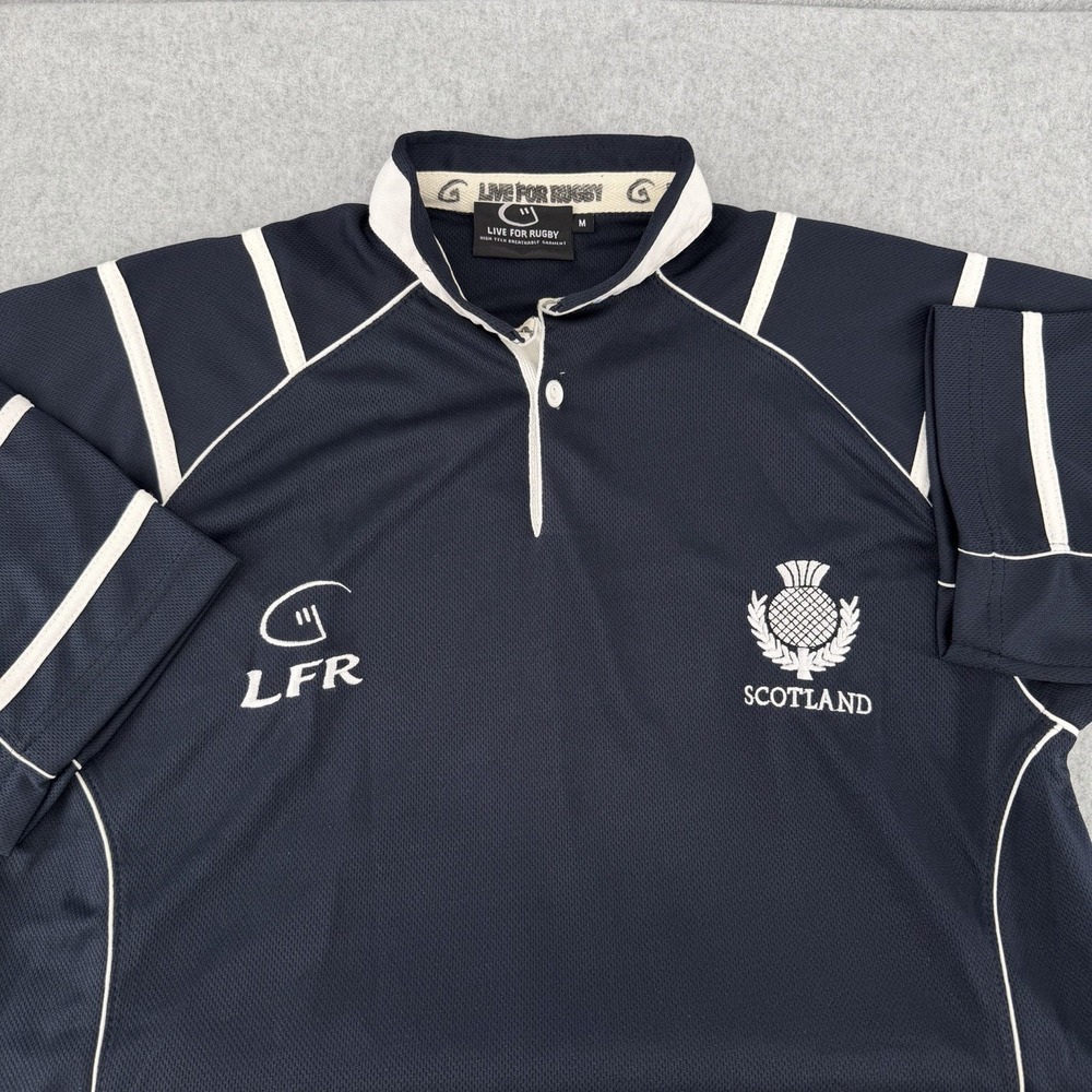 Scotland Rugby Jersey Mens Medium Blue Striped National Team Live For LFR Adult